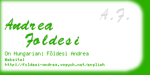 andrea foldesi business card